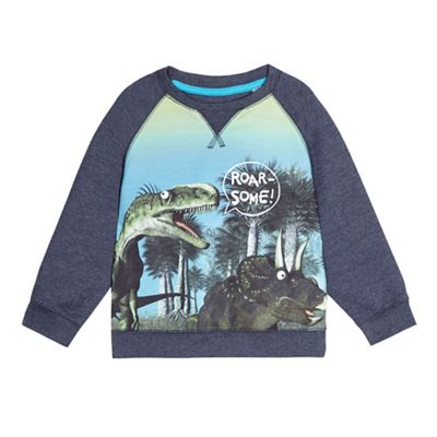 bluezoo Boys' blue dinosaur print sweatshirt and jogger set